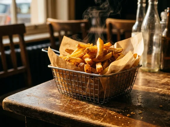 Panier de frites coupées à la main